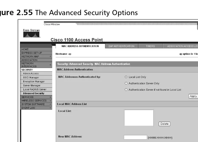 Figure 2.55 The Advanced Security Options