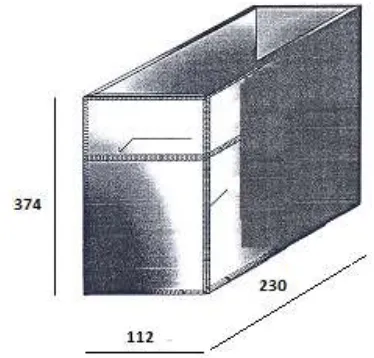 Gambar 1. Tangki Bulk Shielding Berfungsi Sebagai Tangki Air Pendingin Sekunder Reaktor SAMOP (dalam cm) [9]