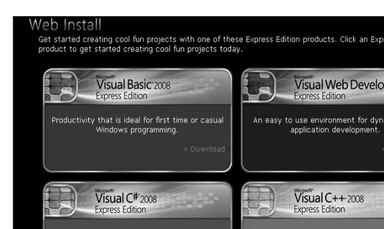 Figure 1-1. Selecting Visual Basic 2008 Express Edition
