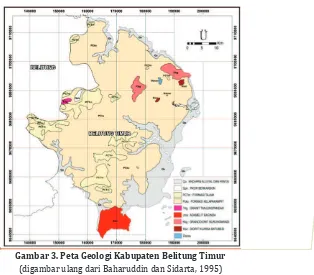 Gambar 3. Peta Geologi Kabupaten Belitung Timur 