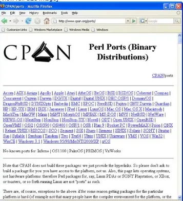 Figure 1.2. CPAN ports for binary distribution.