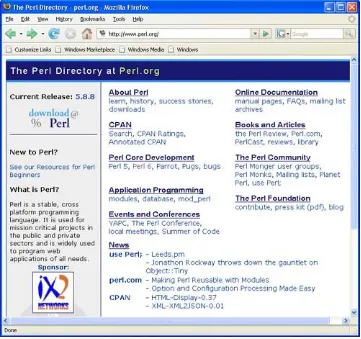 Figure 1.4. The official Perl home page (run by O'ReillyMedia).