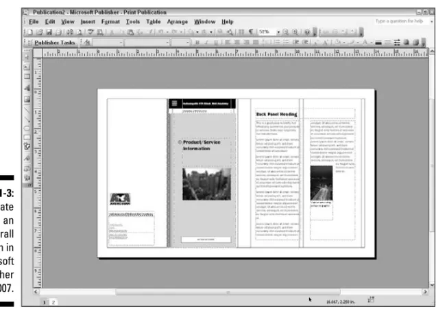 Figure 1-3: A template showing an overall design in Microsoft Publisher 2007. 17