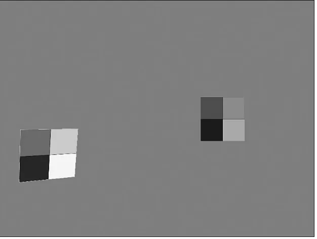 FIGURE 4.7Applying matrix transformations in the right order will produce the desired effect.