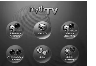 FIGURE 2-4Manage your TV viewing, recording, and playback with MythTV.
