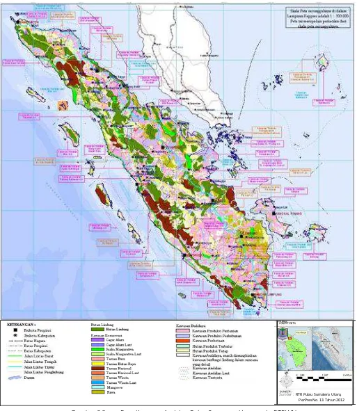 Gambar 3.2.  Peta Kawasan Andalan Pulau Sumatera Utara pada RTRWN  (PP Nomor 26 Tahun 2008) 