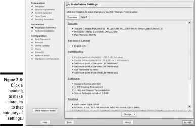 Table 2-3Installation Settings Categories
