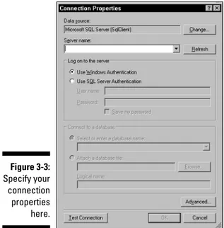 Figure 3-3: Specify your connection properties here. 51Chapter 3: Building and Running a Simple Report