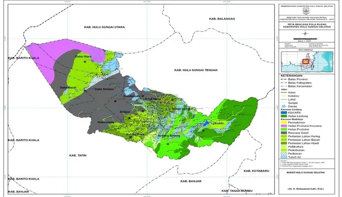 Gambar 2.3 Peta Rencana Pola Ruang Kabupaten Hulu Sungai Selatan 