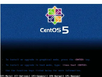 Figure 1-1. You have the option to install CentOS in graphical or text mode, or specify other options to troubleshoot the installation process or rescue an existing CentOS installation