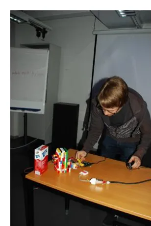 Figure 1-1. Jari Suominen testing a proto-type made of Legos