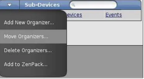 table menus and display context sensitive options. Most of what we do to manipulate our monitoring environment will be based on the page menus