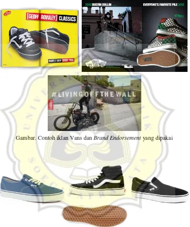 Gambar. Contoh iklan Vans dan Brand Endorsement yang dipakai 