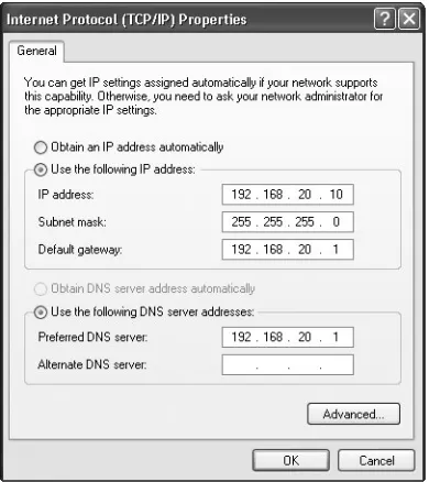 Figure 1-35: Setting a static IP address