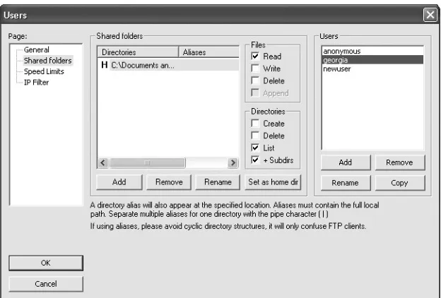 Figure 1-45: Adding an FTP user