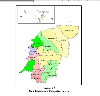 Gambar 2.2 Peta Administrasi Kabupaten Jepara 