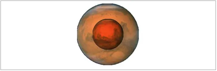Figure 2-12. Two images of Mars in different sizes, composited