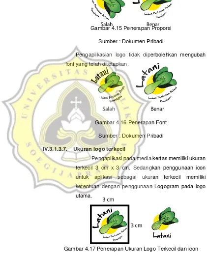 Gambar 4.17 Penerapan Ukuran Logo Terkecil dan icon 