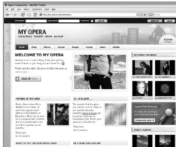 Figure 1-2. Opera Software provides a rich community portal for its fan base.
