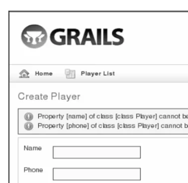 Figure 11-2. Grails domain class validation taking place in a view (in this case, an HTML form) 
