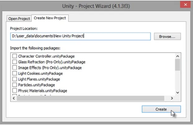 Figure 1-1. The Project Wizard dialog displays settings for creating a new project