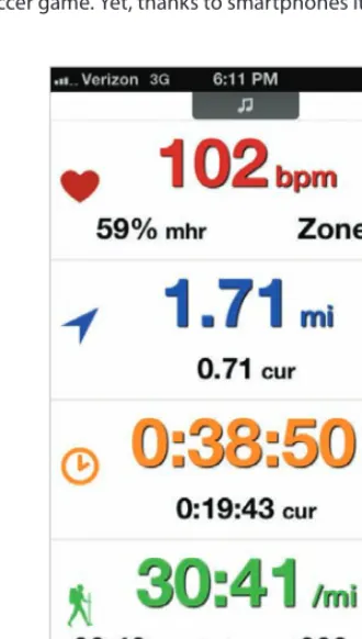 Figure 2.6 iBiker by ITMP Technology, Inc. features large text and a simple interface, making the app useful for runners or bikers looking to access it while exercising
