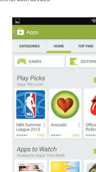 Figure 3.3 The Google Play app uses the standard action bar to help the user navigate.