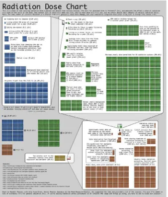 Figure 1-10. Radiation Dose Chart, by Randall Munroe. Note that the range in scale being represented in this visualization as a single block in one chart is exploded to show an entirely new microcosm of context and information