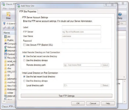 FIGURE 2.2Connecting to a new site in