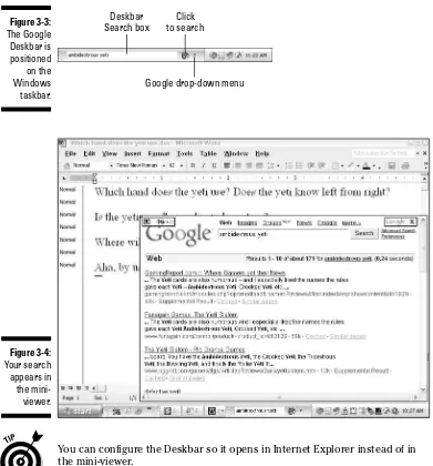 Figure 3-3:DeskbarSearch boxThe Google