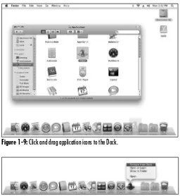 Figure 1-9: Click and drag application icons to the Dock.