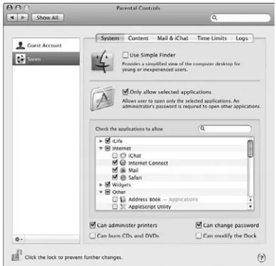 Figure 2-10: Use this window to control with whom your child exchanges e-mail.