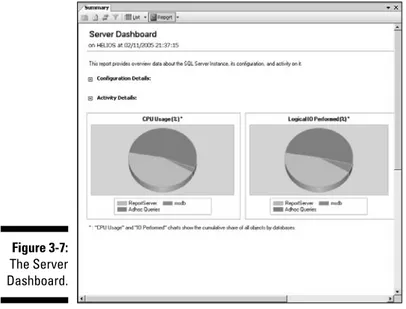 Figure 3-7: The Server Dashboard.Figure 3-6:The options on the List icon.