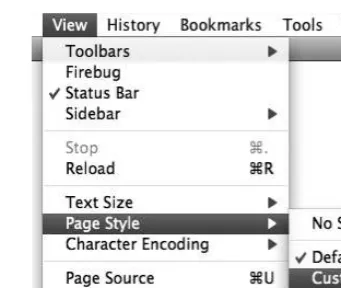 Figure 1.2: Selecting alternative style sheets in Firefox 