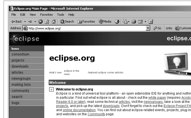 Figure 1-2. The Eclipse consortium’s web page