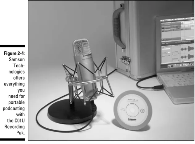 Figure 2-4:  Samson   Tech-nologies  offers  everything  you  need for  portable  podcasting  with  the C01U  Recording  Pak
