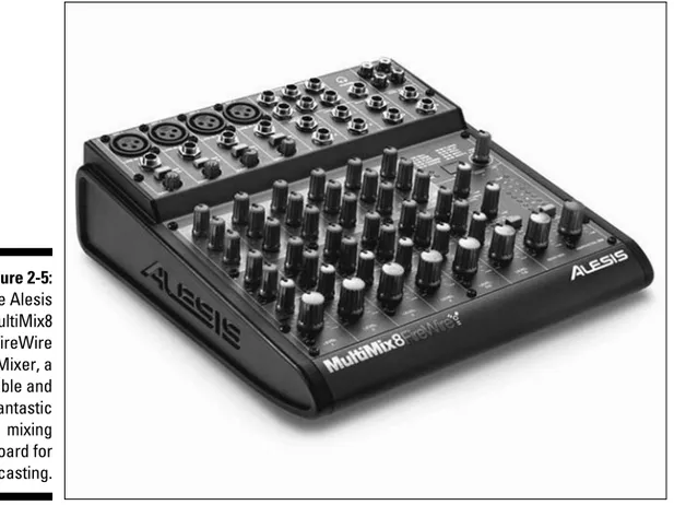 Figure 2-5:  The Alesis  MultiMix8  FireWire  Mixer, a  reliable and  fantastic  mixing  board for  podcasting.