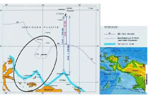 Gambar 2.1Kesepakatan titik batas antara NKRI dengan Republik Palau masih belum