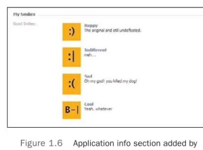 Figure 1.6Application info section added by