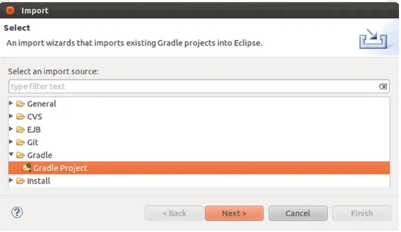 Figure 1-9. STS gradle import