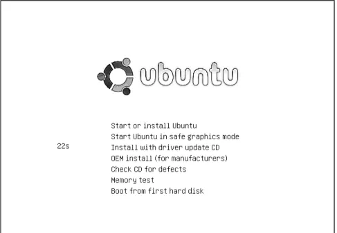 Figure 3-1 The initial install screen for the live/install Desktop CD