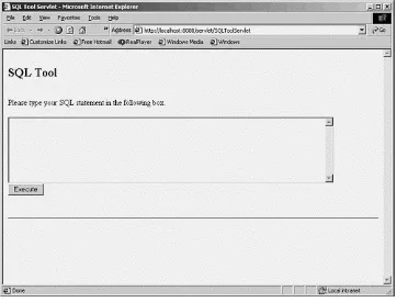Figure 4.7. The online SQL Tool.