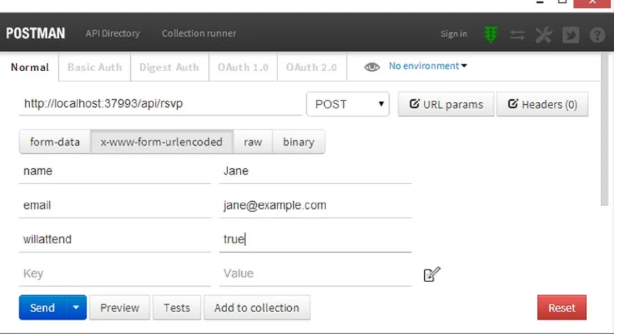 Figure 2-9. Preparing a POST request