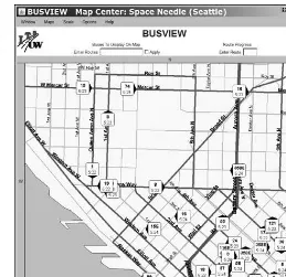 Figure 2-8: Wireless technology tracks city buses in Seattle and reports locations on a website.