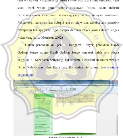 Gambar 1.1 Website Dinas Kebudayaan dan Pariwisata Kabupaten 