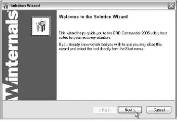 Figure 1.19 Accessing Winternals Recovery and Management Tools from theSolution Wizard