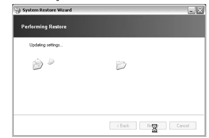 Figure 1.30 Completing the System Restore Wizard