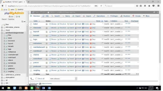 Gambar V. 1 Tampilan Database 