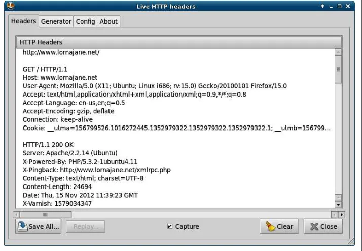 Figure 1-3. LiveHTTPHeaders showing HTTP details