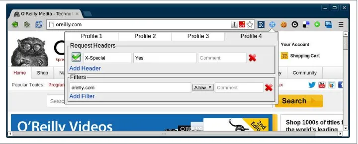 Figure 1-4. The ModHeader plug-in in Chrome